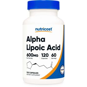 Nutricost Alpha Lipoic Acid 600mg Per Serving 120 Capsules, 60 Servings - Non-GMO Supplement