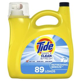 Tide Simply Refreshing Breeze Liquid Laundry Detergent;  89 Loads 128 fl oz